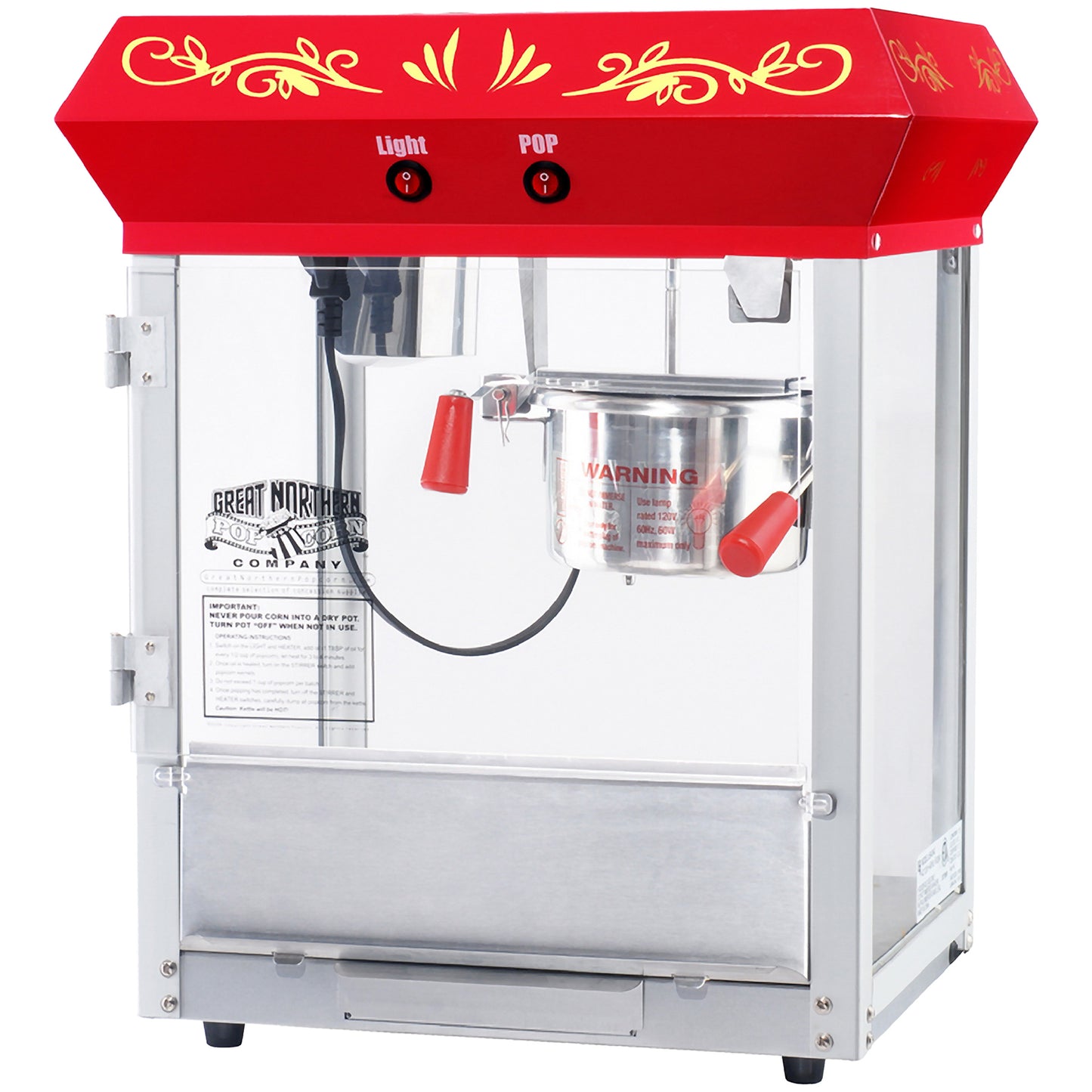Great Northern Popcorn 6oz Popcorn Machine, Red