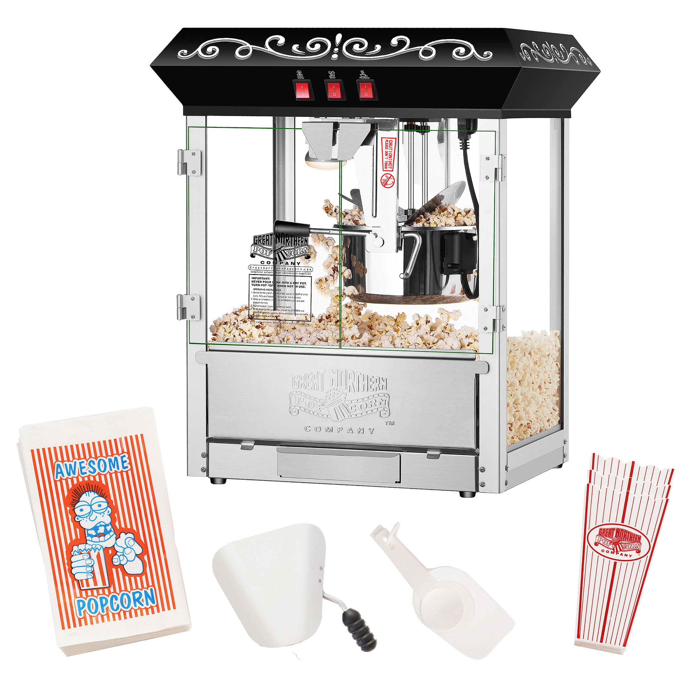 popcorn 鉢 Great Northern Popcorn 10oz Popcorn Machine, Black