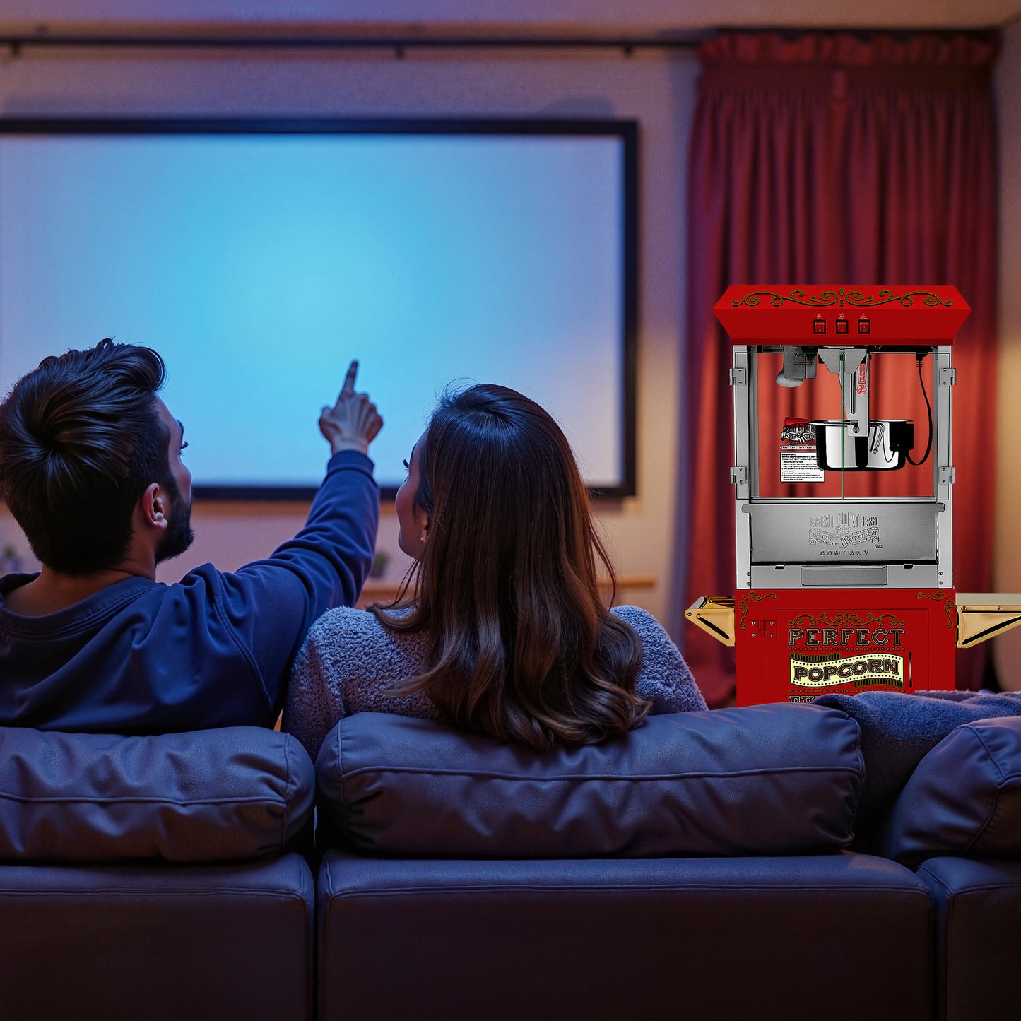 Great Northern Popcorn 10oz Machine with Cart, Red