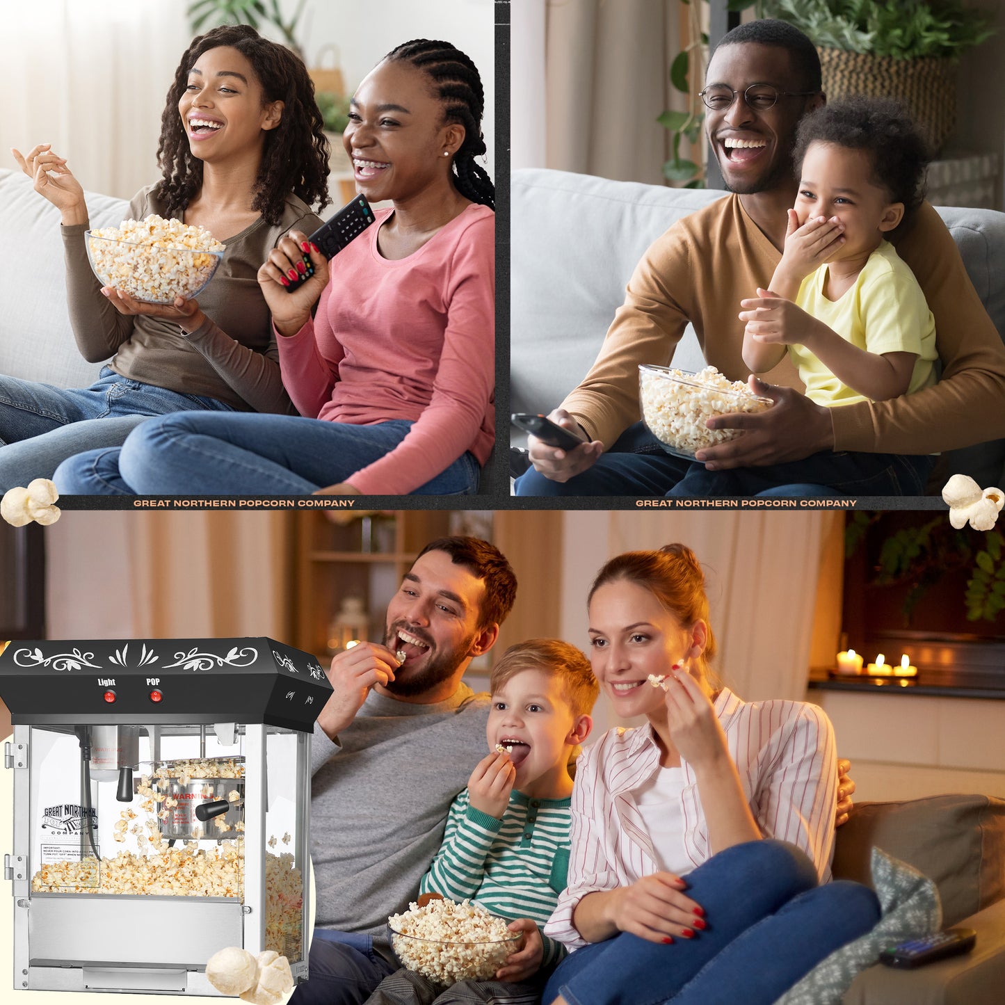 Great Northern Popcorn 6oz Popcorn Machine, Black