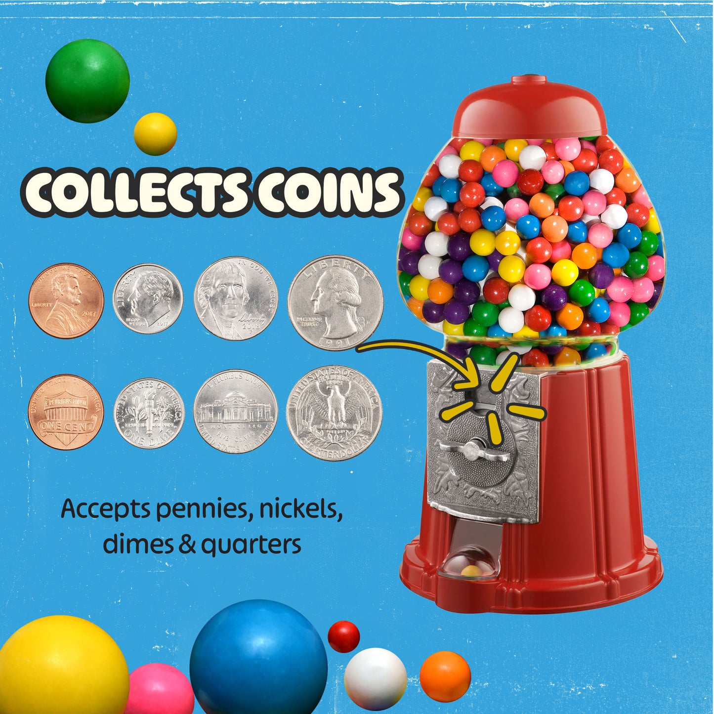 Great Northern Popcorn 15in Gumball Machine, Red