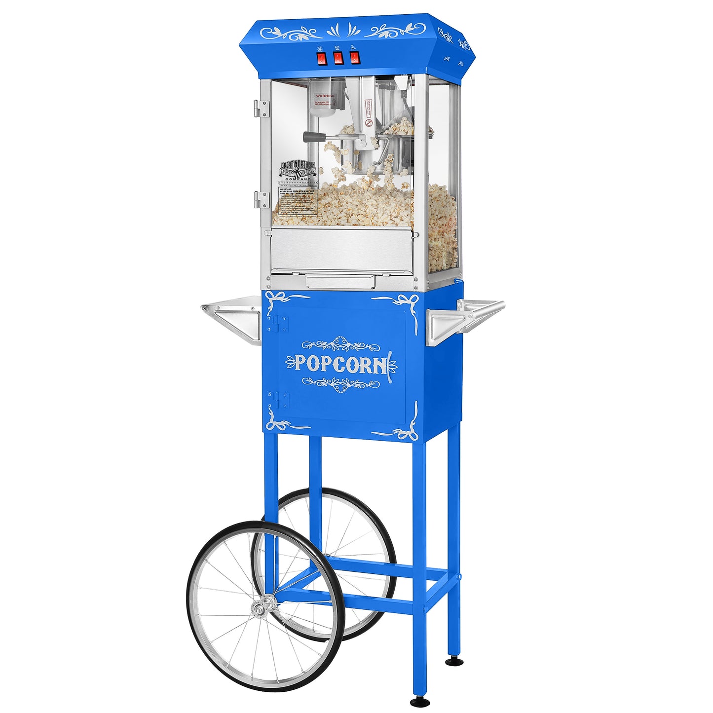 Great Northern Popcorn 8oz Popper with Cart, Blue