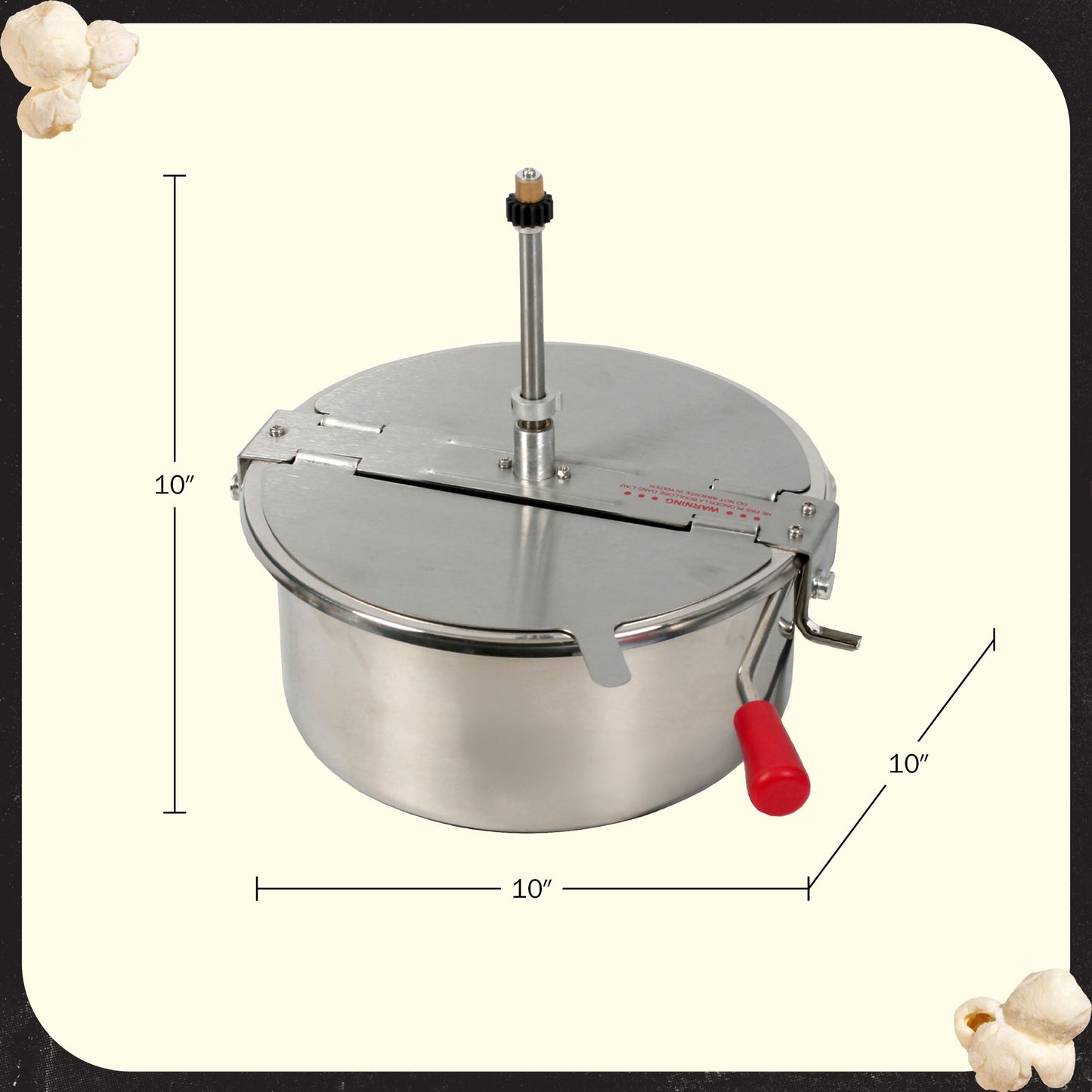 12 Oz Replacement Kettle for Popcorn Machine 1350W Kettle Popper with Lid, Stirrer, Gear Shaft, and 3-Prong Plug by Great Northern Popcorn