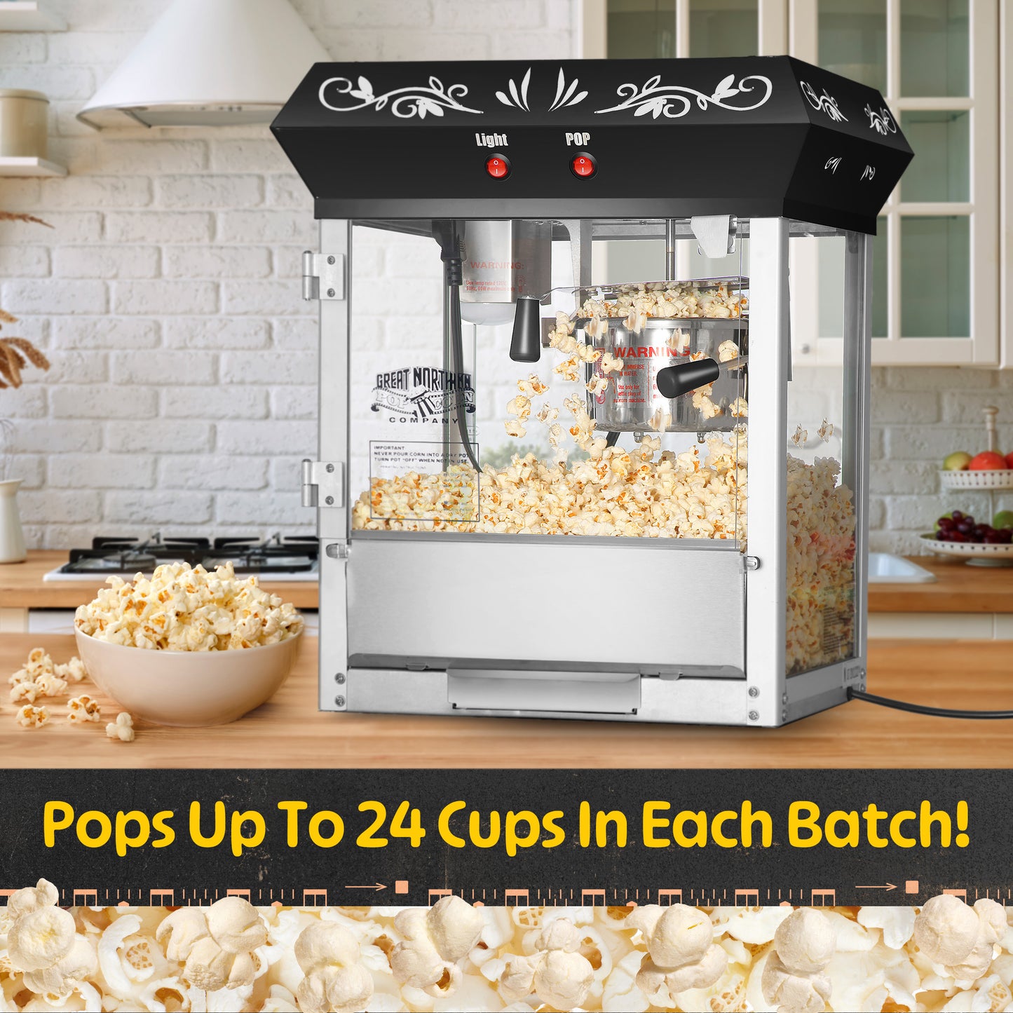 Great Northern Popcorn 6oz Popcorn Machine, Black