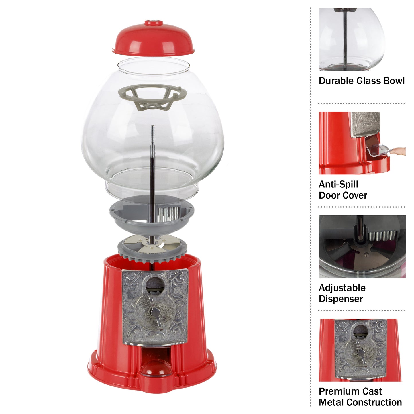 Great Northern Popcorn 15in Gumball Machine, Red