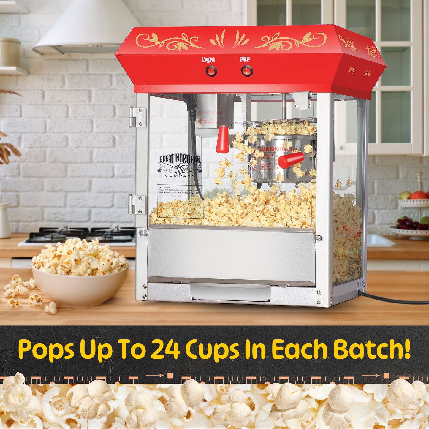 Great Northern Popcorn 6oz Popcorn Machine, Red