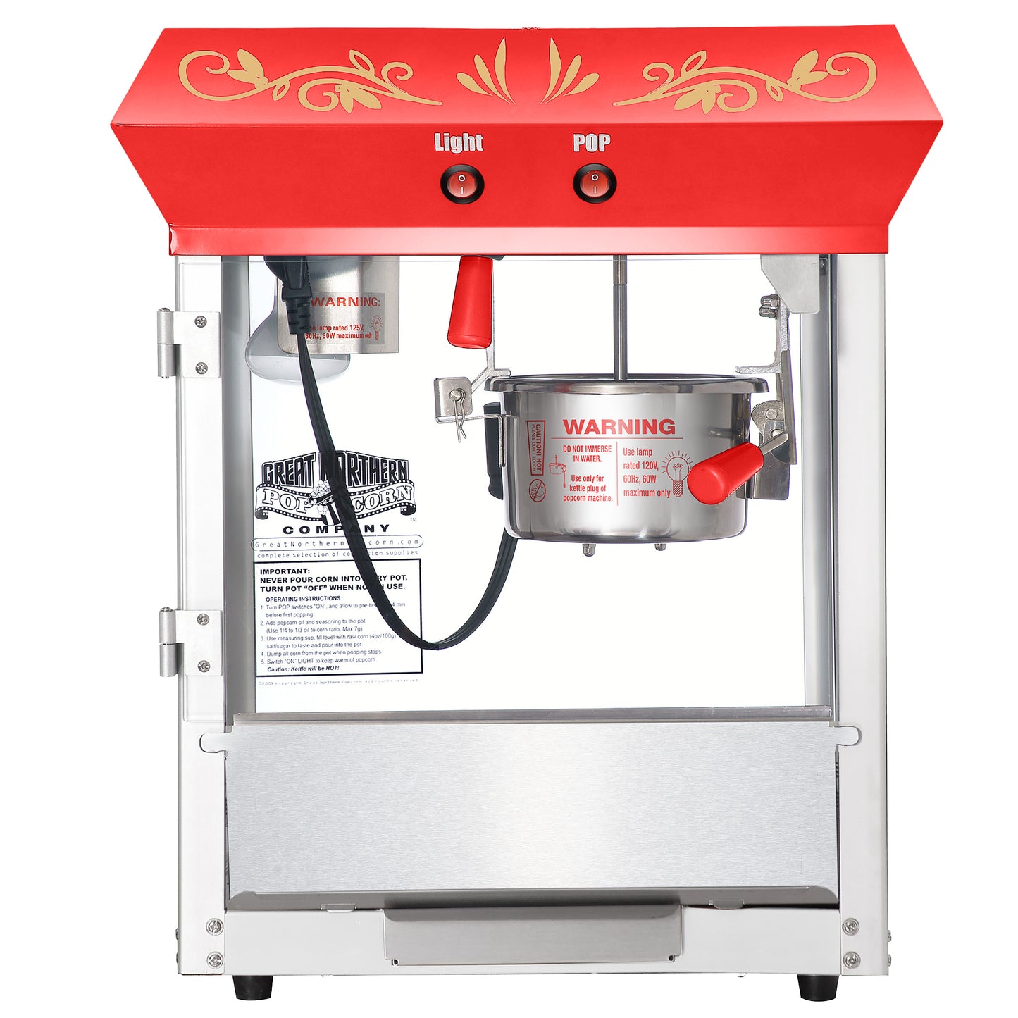 Great Northern Popcorn 6oz Popcorn Machine, Red