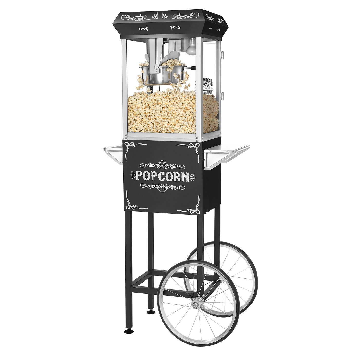 Great Northern Popcorn 8oz Popper with Cart, Black