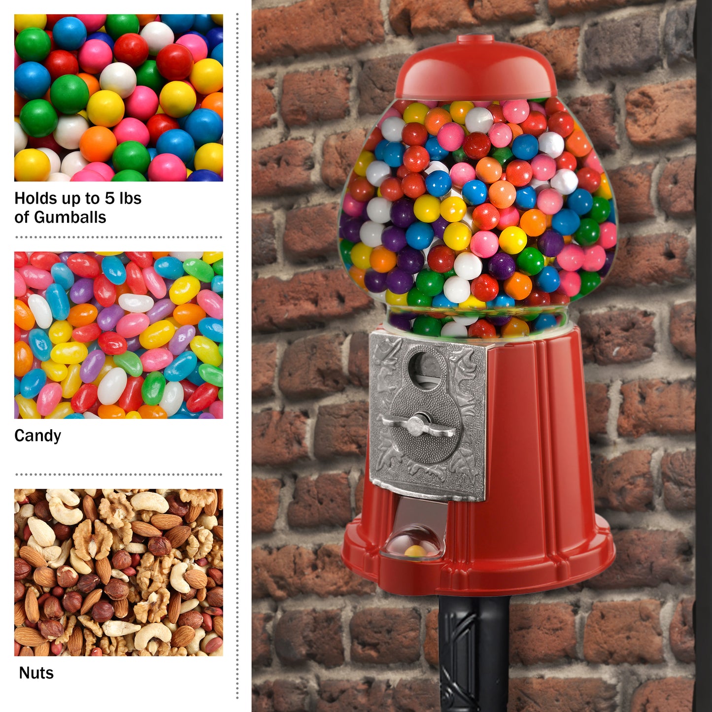 Great Northern Popcorn 15in Gumball Machine, Red