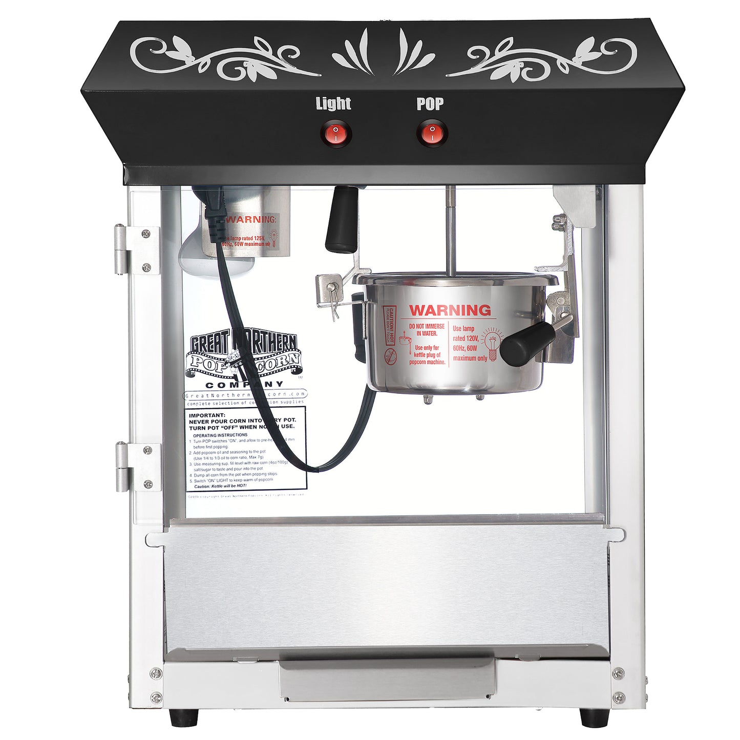 Great Northern Popcorn 6oz Popcorn Machine, Black