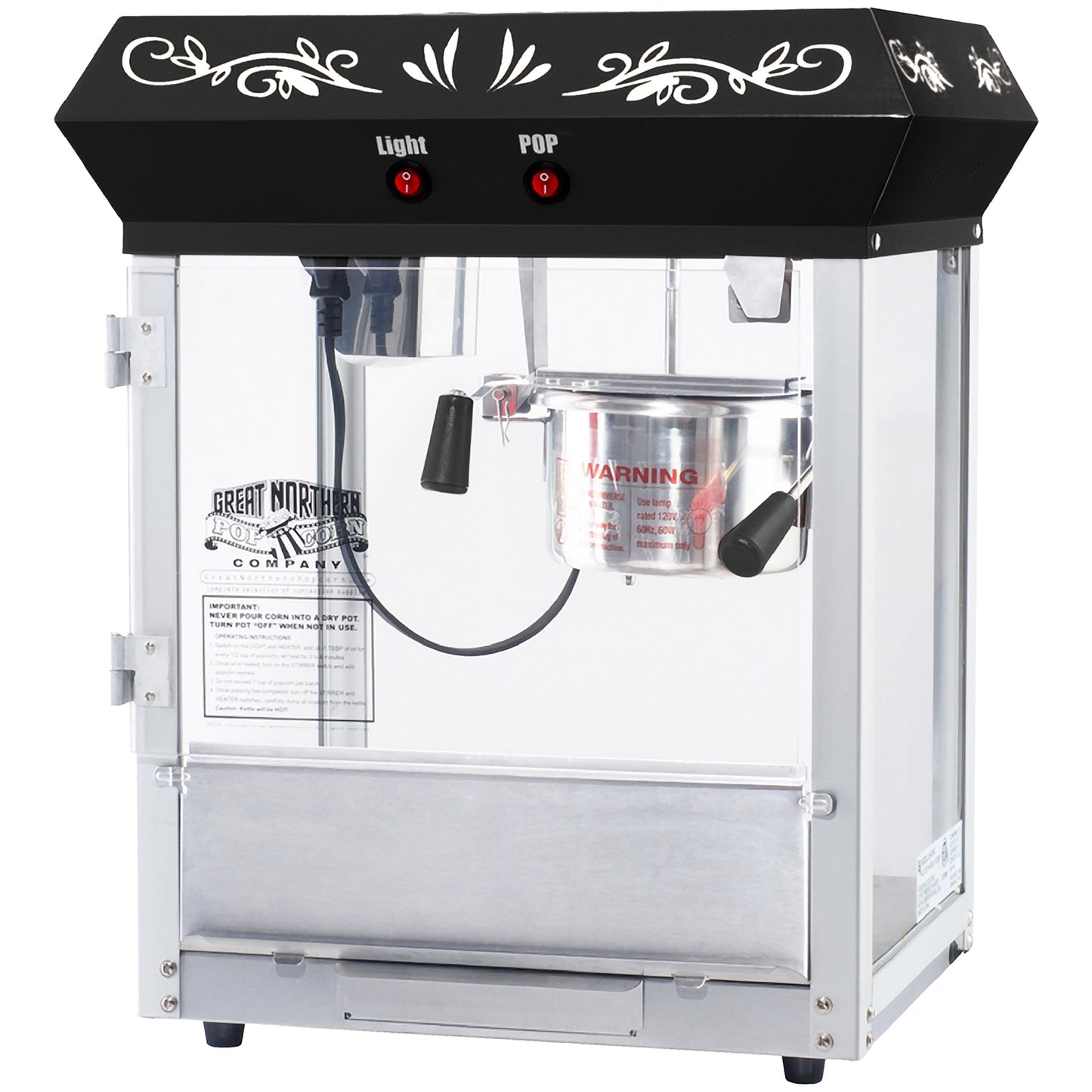 Great Northern Popcorn 6oz Popcorn Machine, Black