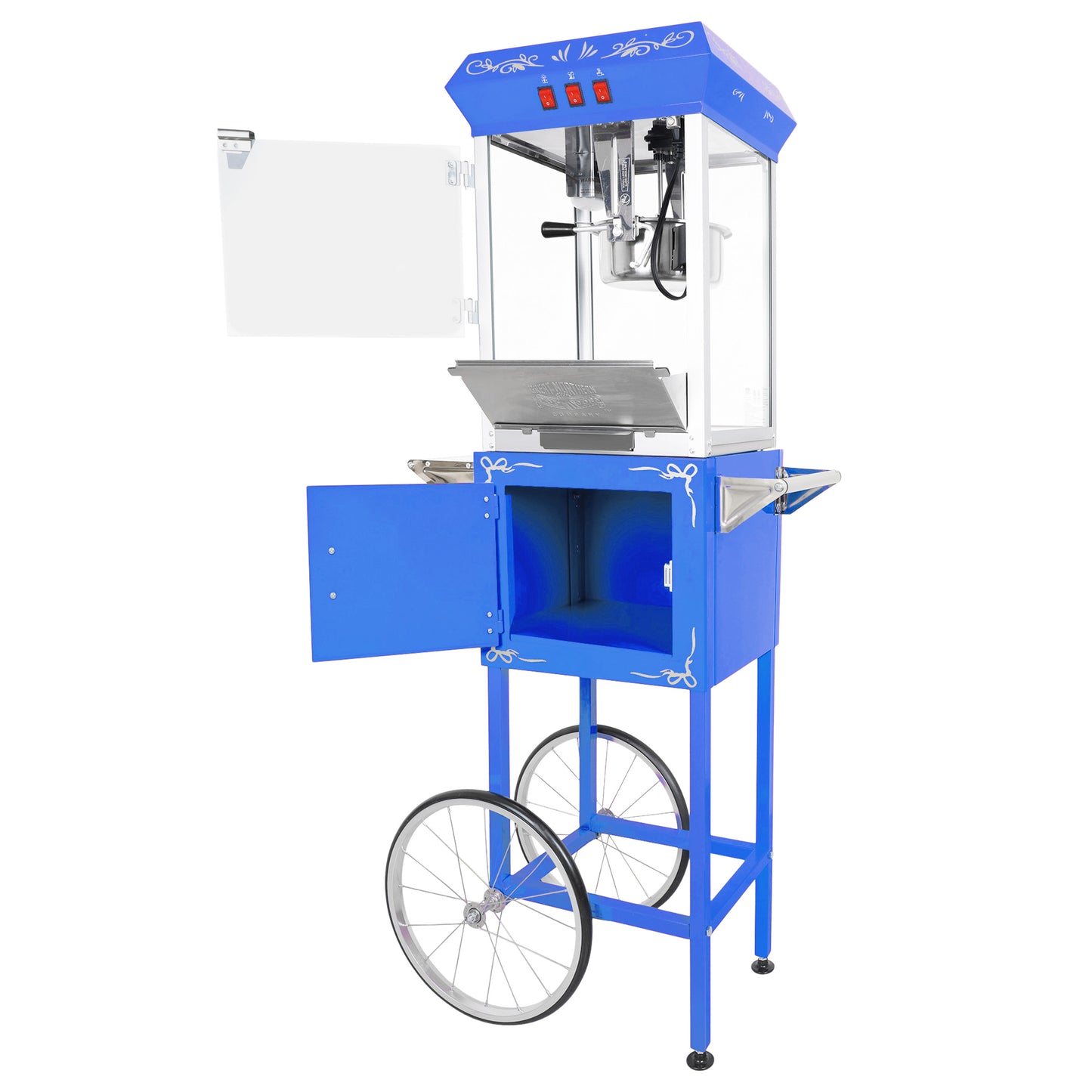 Great Northern Popcorn 8oz Popper with Cart, Blue
