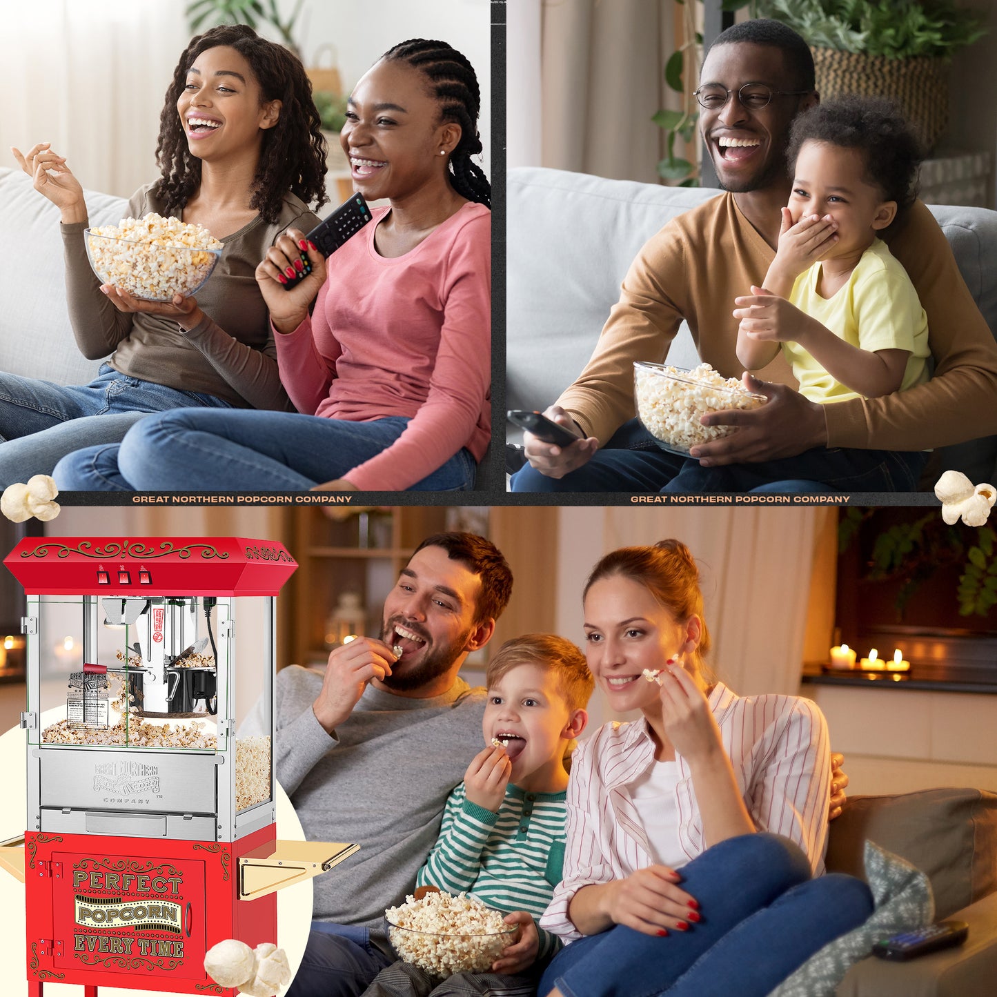 Great Northern Popcorn 10oz Machine with Cart, Red