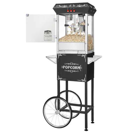 Great Northern Popcorn 8oz Popper with Cart, Black