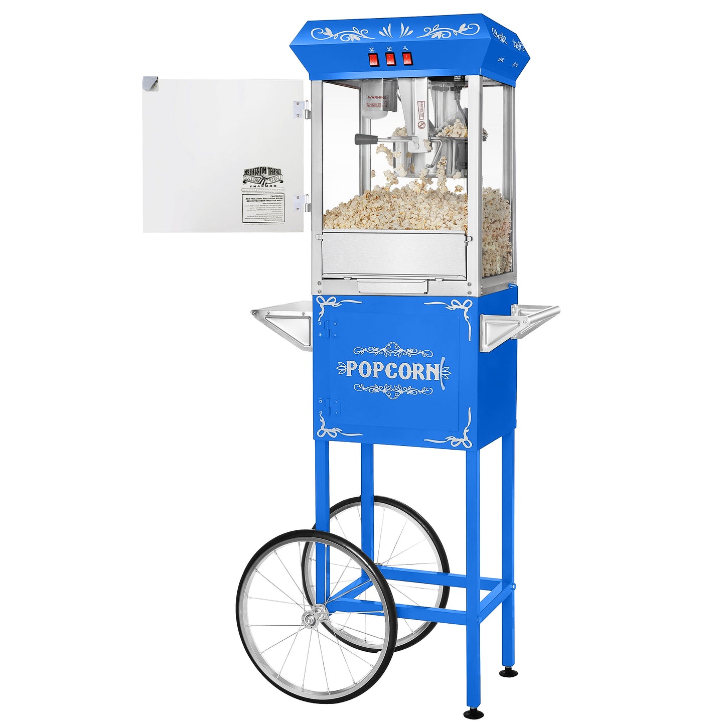 Great Northern Popcorn 8oz Popper with Cart, Blue