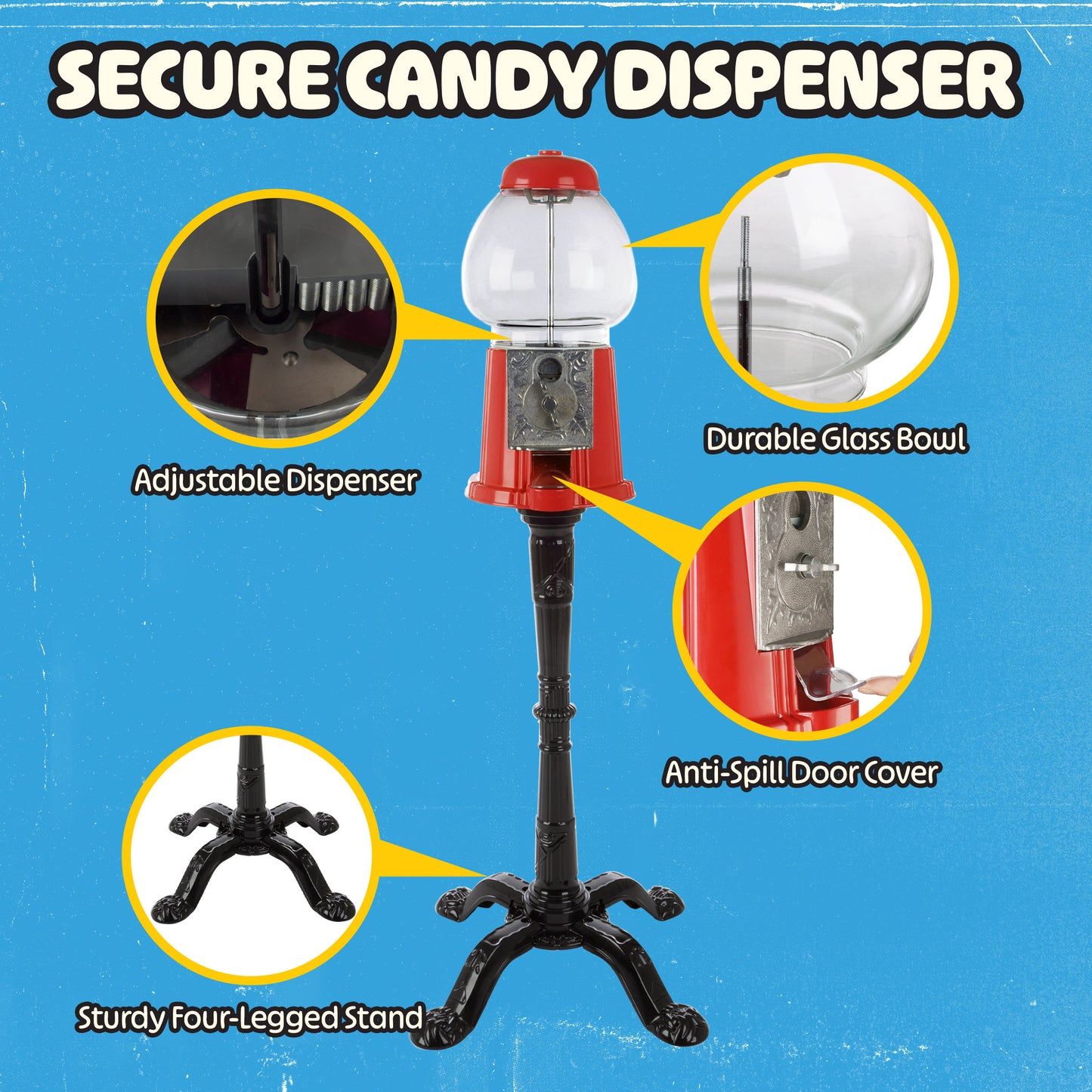 Great Northern Popcorn 15in Gumball Machine, Red