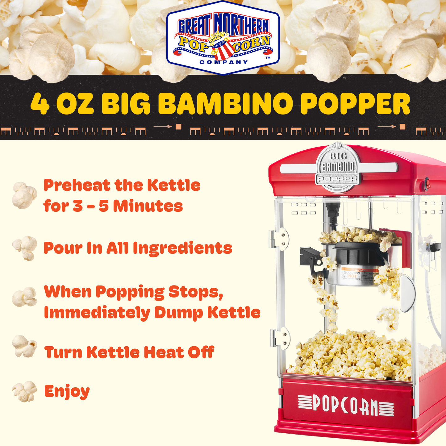 Great Northern Popcorn Big Bambino Popcorn Machine