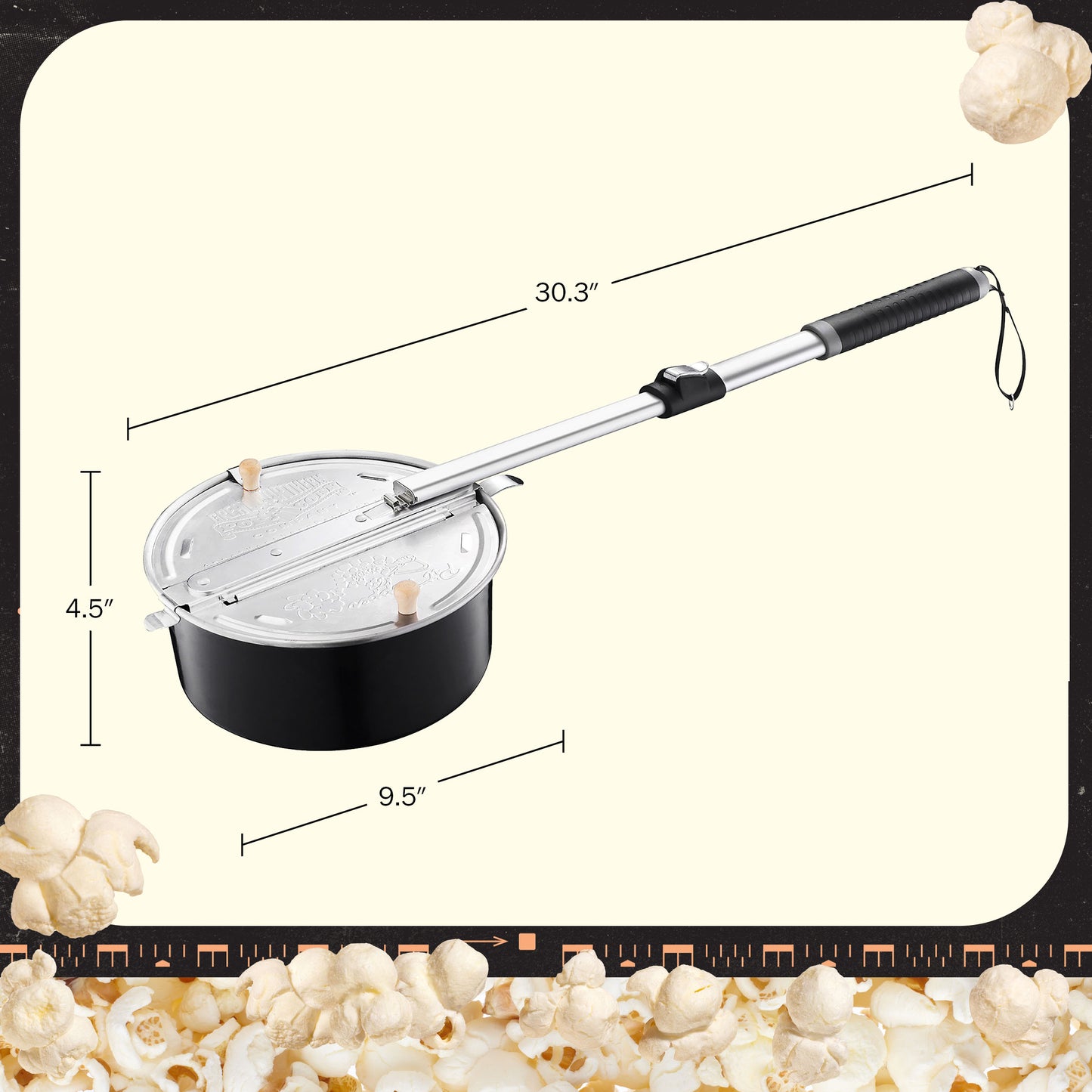 Great Northern Popcorn Campfire Popper, Black
