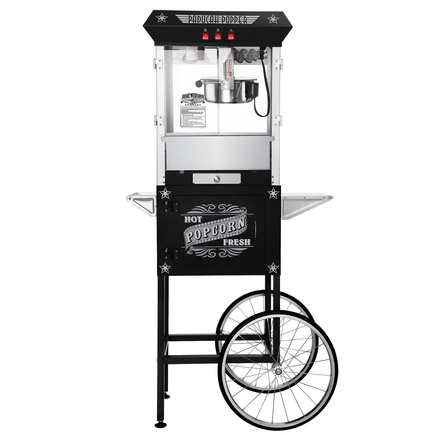 Great Northern Popcorn Paducah Popcorn Cart, Black