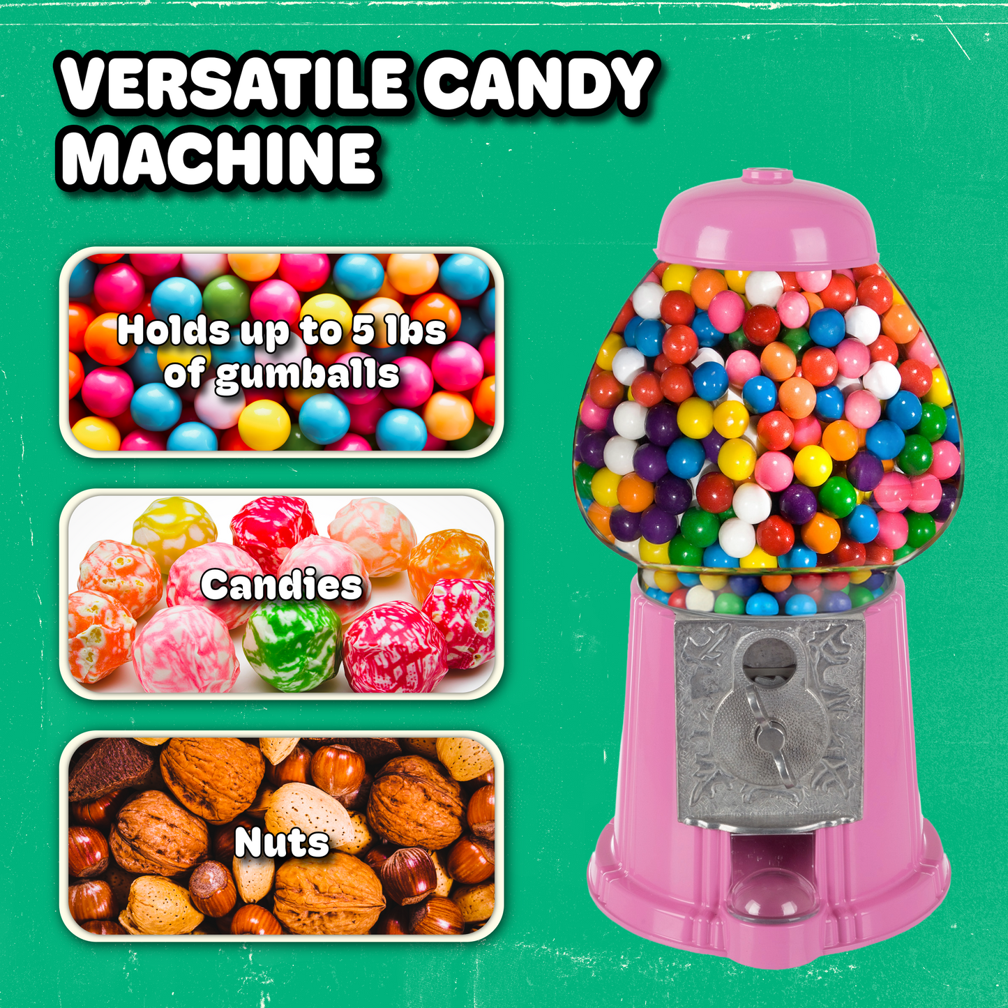 Great Northern Popcorn Mini Gumball Machine, Pink