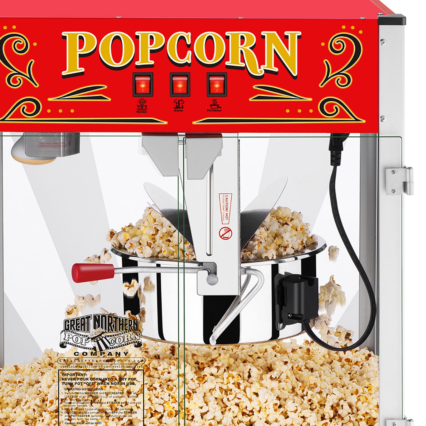 Great Northern Popcorn 16oz Countertop Popper, Red