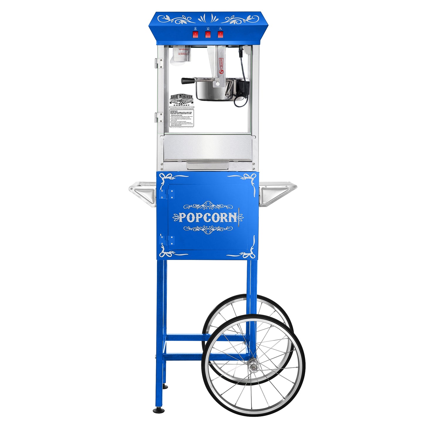 Great Northern Popcorn 8oz Popper with Cart, Blue