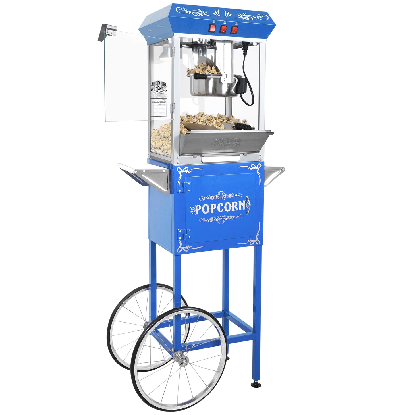Great Northern Popcorn 8oz Popper with Cart, Blue
