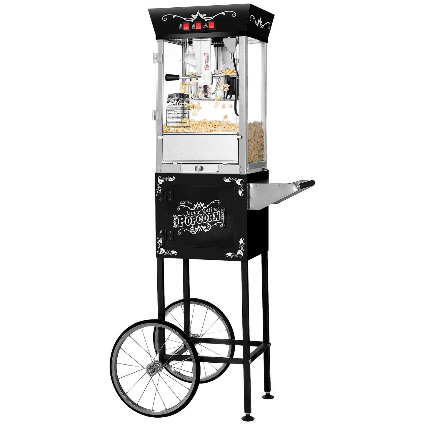 Great Northern Popcorn 8oz Popper with Cart, Black