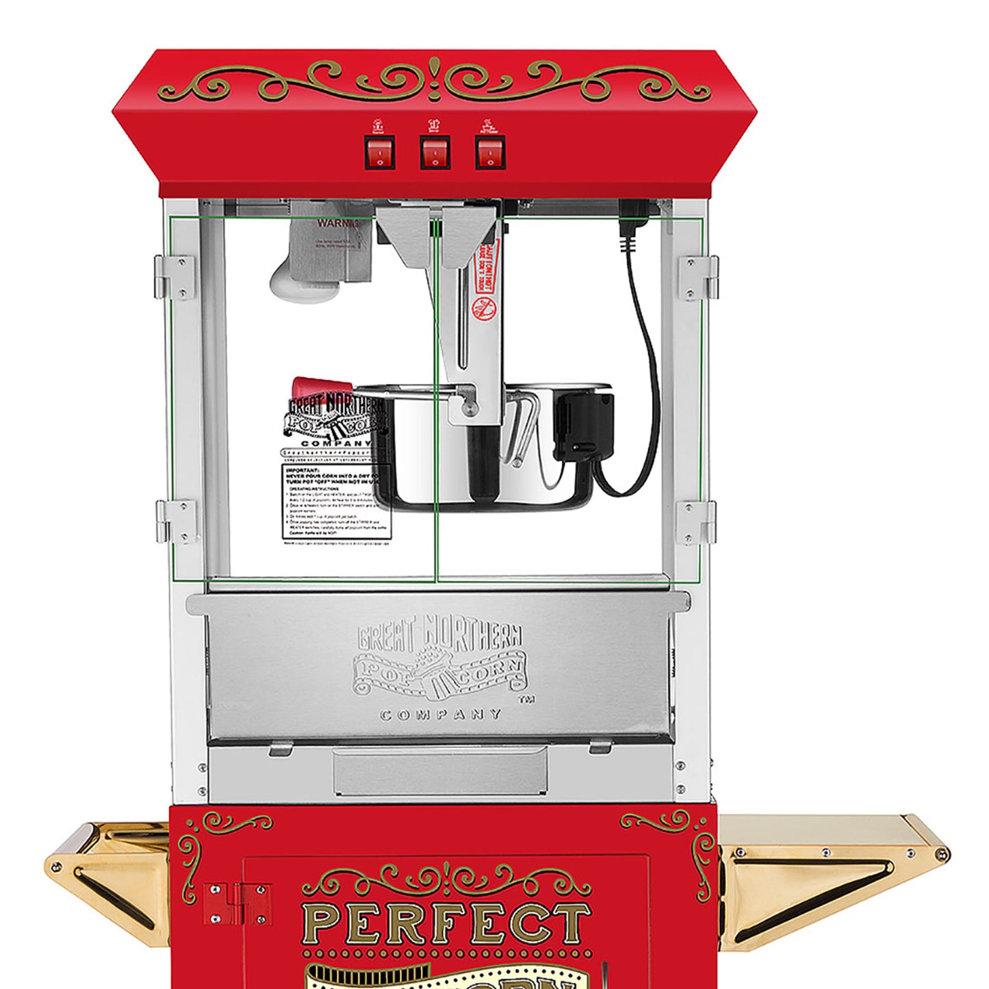 Great Northern Popcorn 10oz Machine with Cart, Red