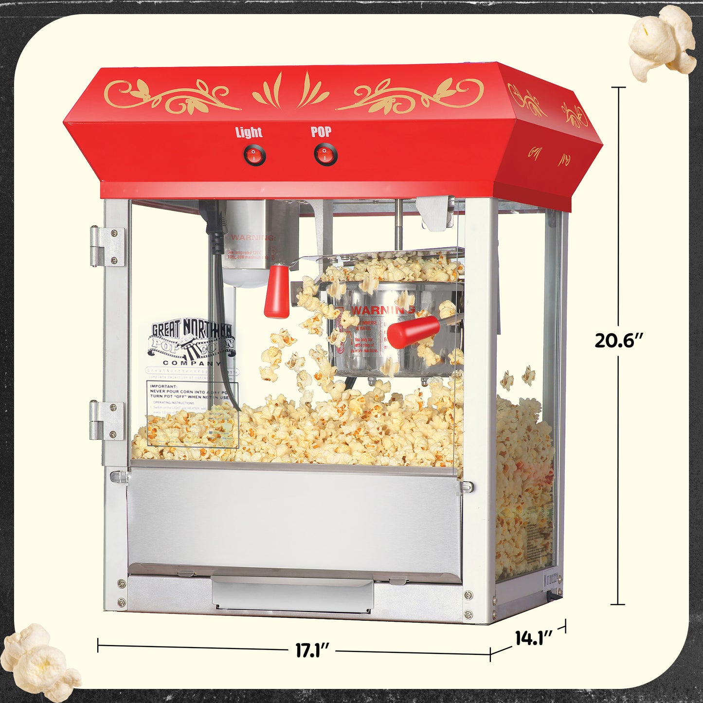 Great Northern Popcorn 6oz Popcorn Machine, Red