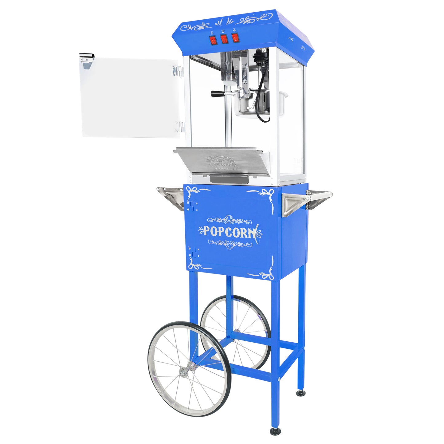 Great Northern Popcorn 8oz Popper with Cart, Blue