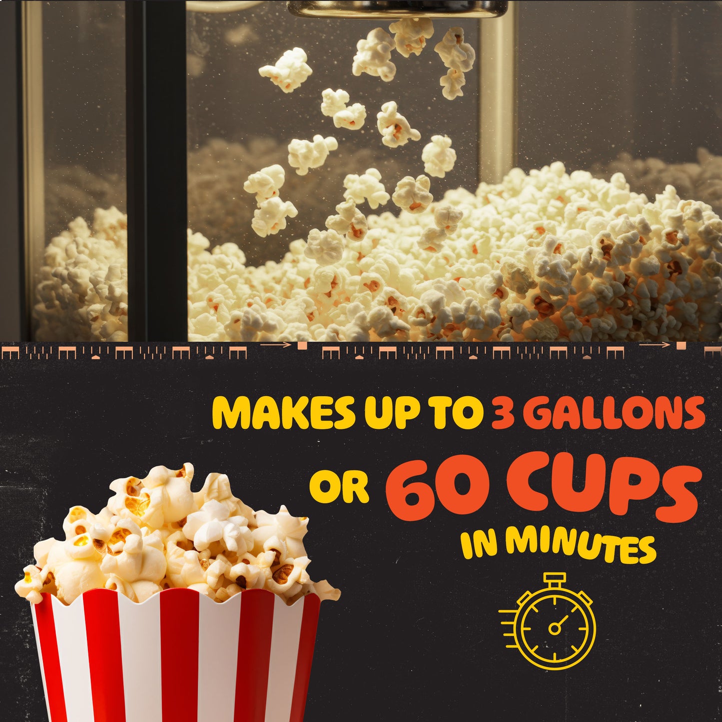 12 Oz Replacement Kettle for Popcorn Machine 1350W Kettle Popper with Lid, Stirrer, Gear Shaft, and 3-Prong Plug by Great Northern Popcorn
