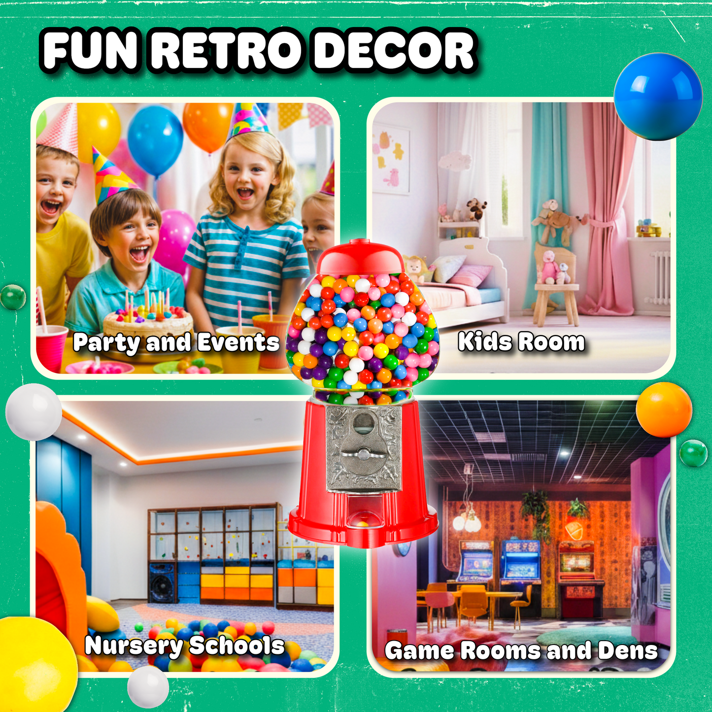 Great Northern Popcorn Mini Gumball Machine, Red