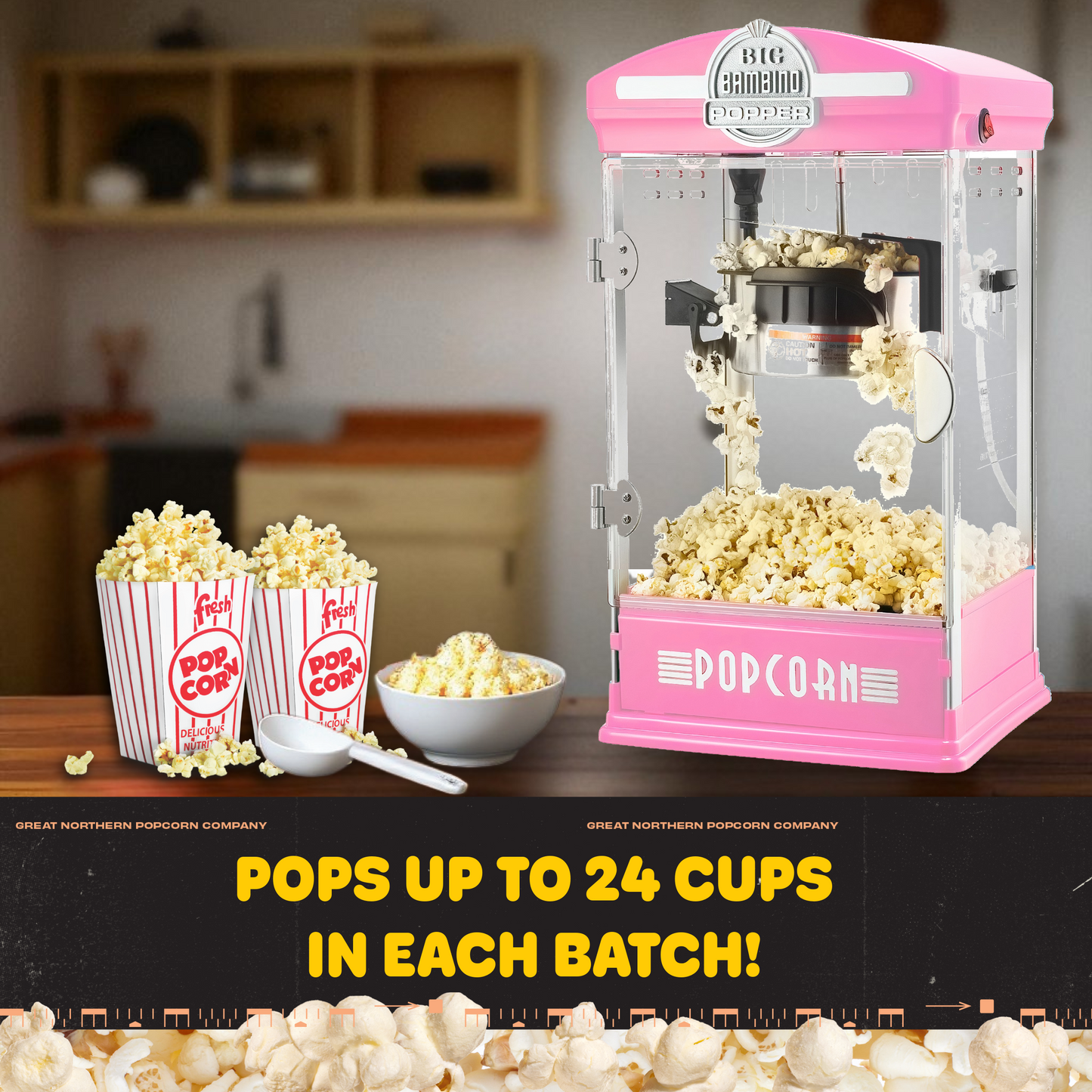 Great Northern Popcorn Big Bambino Machine, Pink