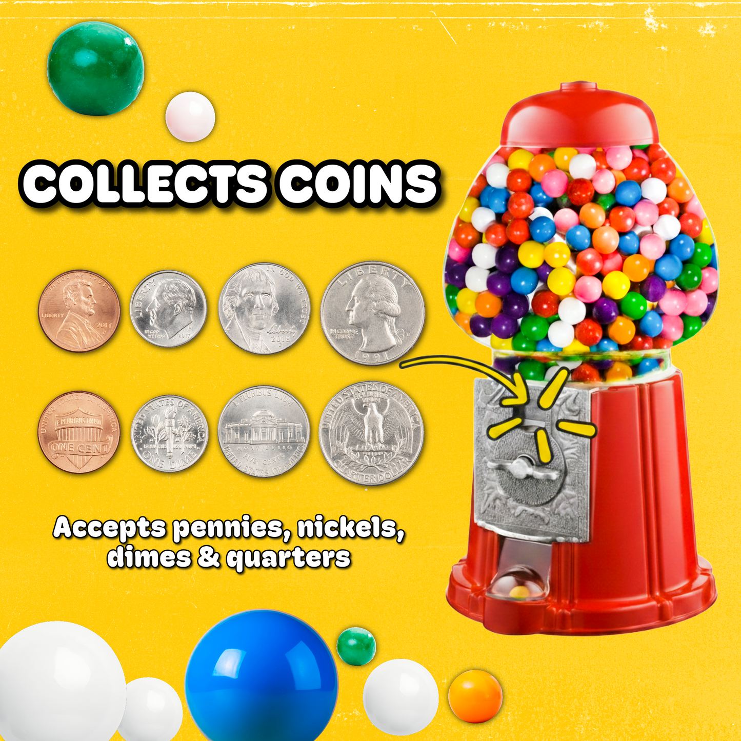 Great Northern Popcorn Mini Gumball Machine, Red