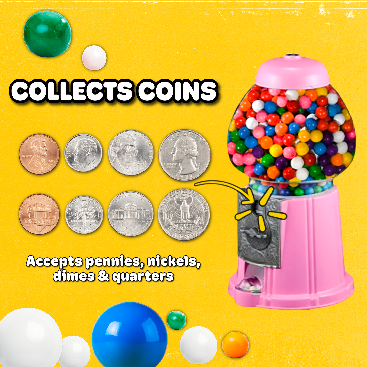 Great Northern Popcorn Mini Gumball Machine, Pink