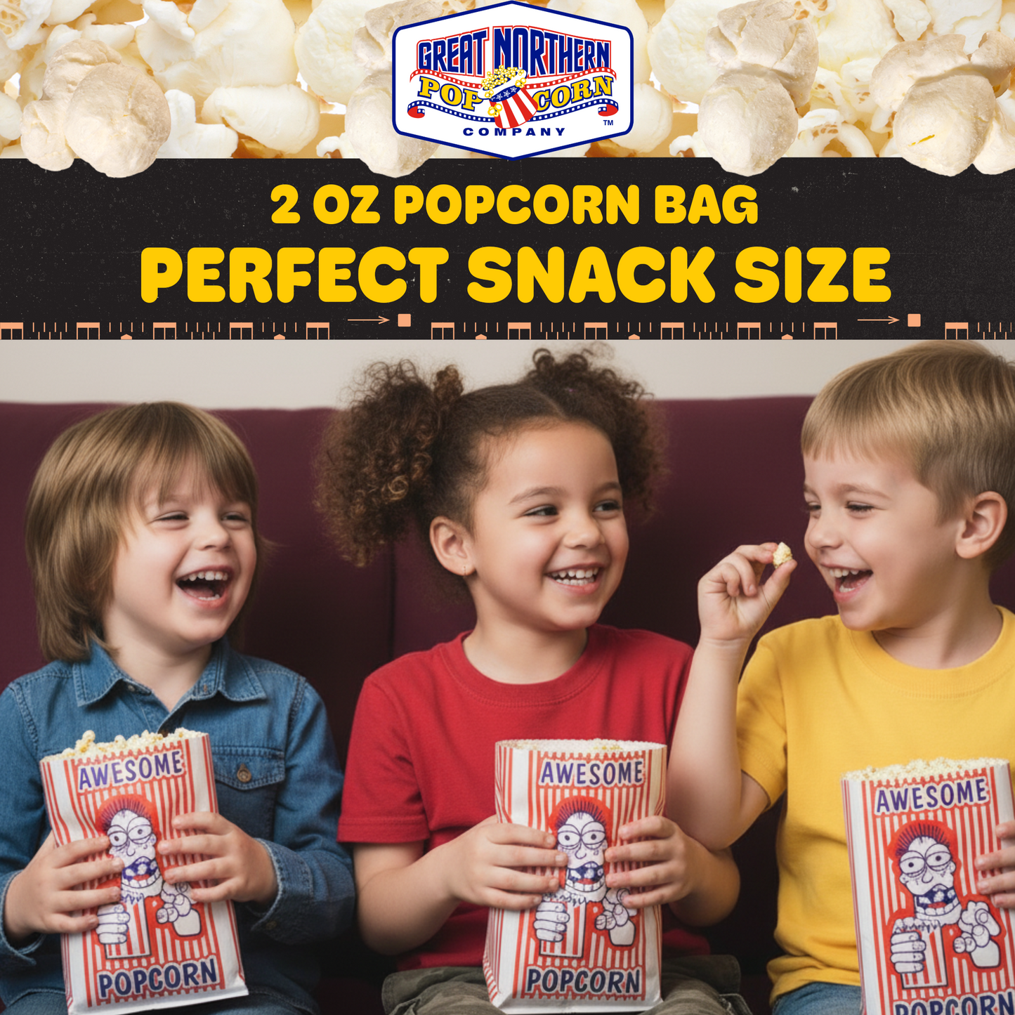 Great Northern Popcorn 2oz Serving Bags, 100 Count