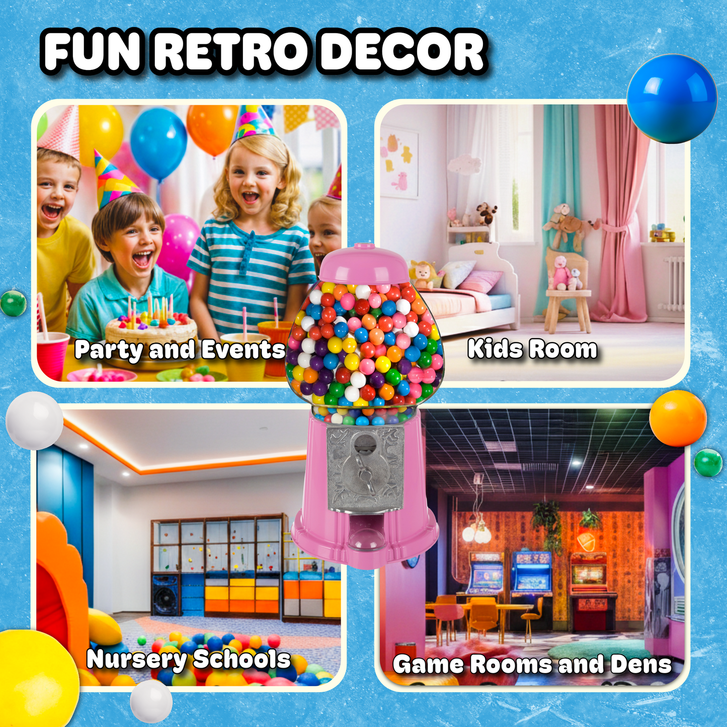 Great Northern Popcorn Mini Gumball Machine, Pink