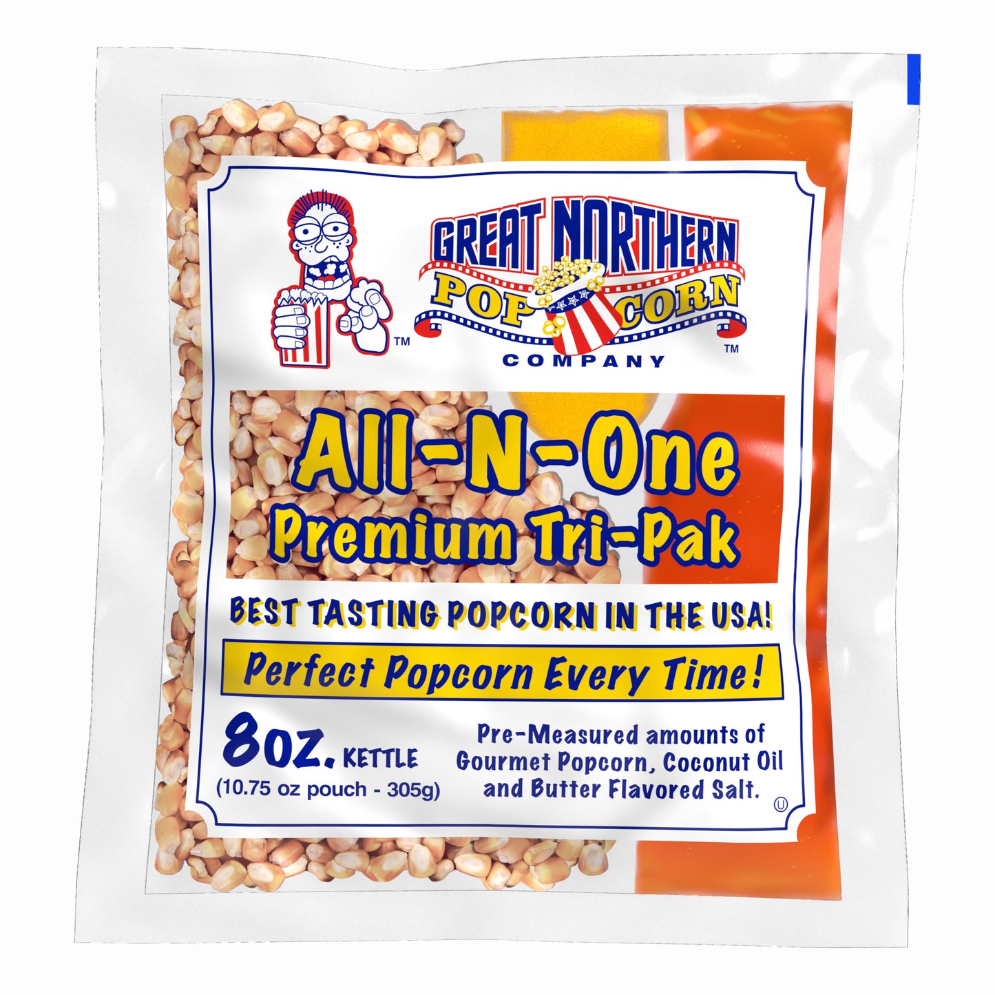 5-Pack of 8oz All-in-One Popcorn Kernel Packs
