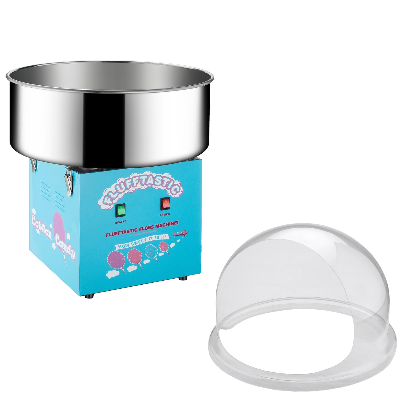 Flufftastic Cotton Candy Machine with Bubble Shield - Blue