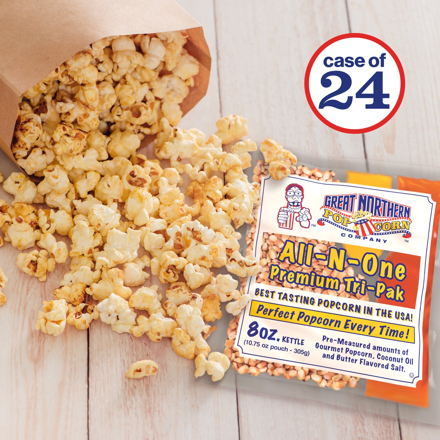 Great Northern Popcorn 8oz Packs, 24 Case