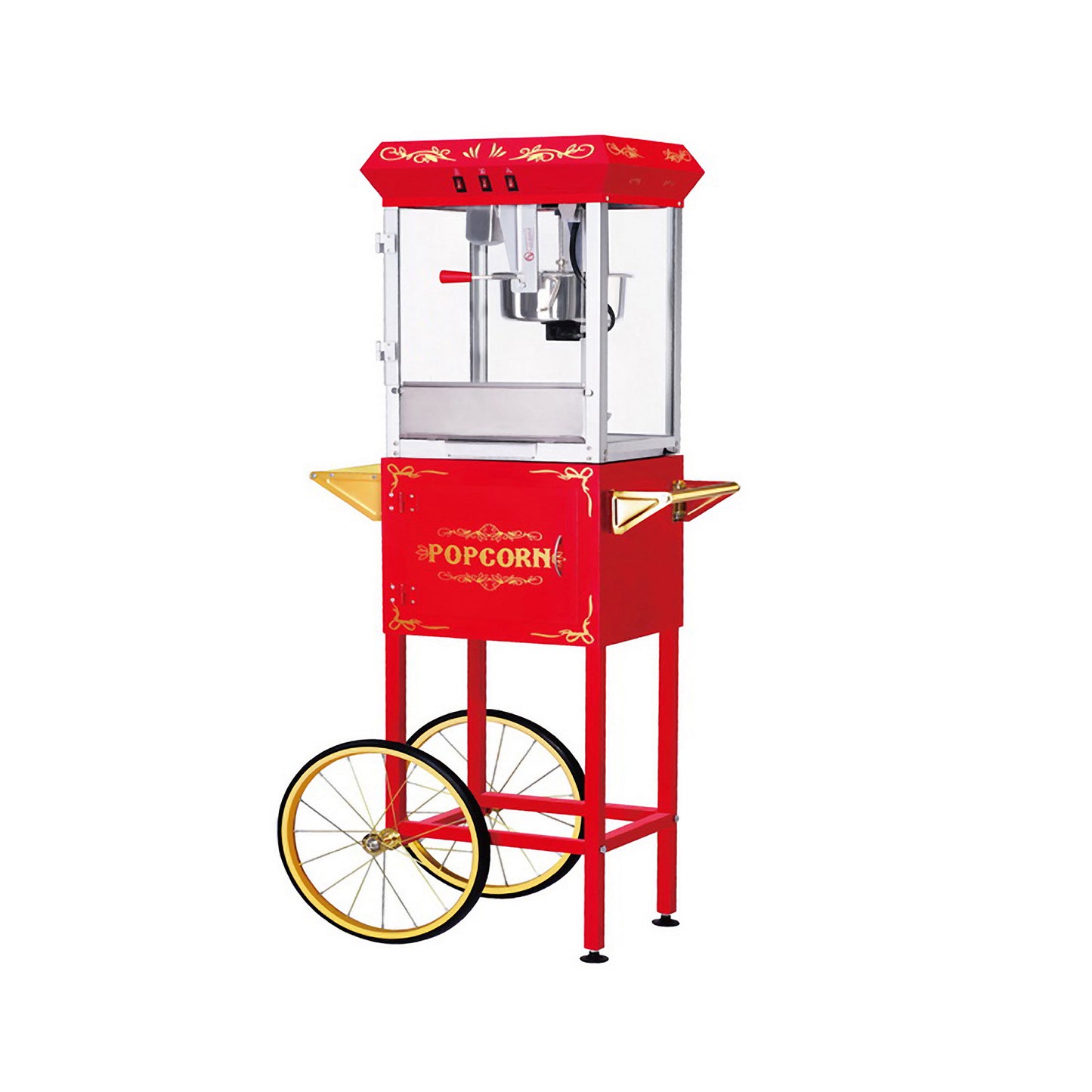 Foundation Popcorn Machine with Cart and 6 Ounce Kettle - Red