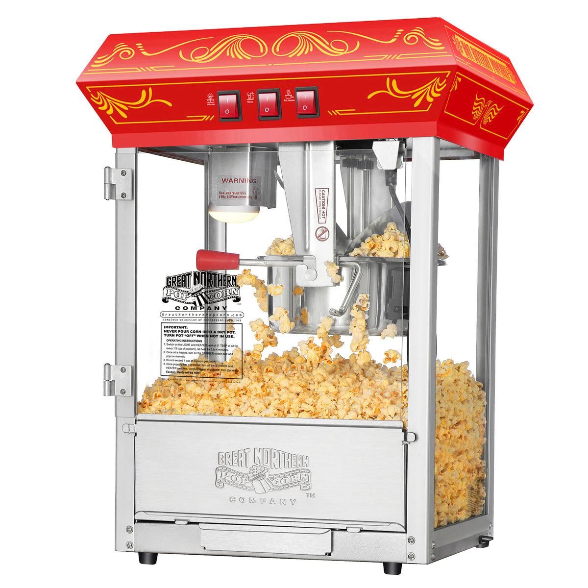 Good Time Countertop Popcorn Machine with 8 Ounce Kettle - Red Parts