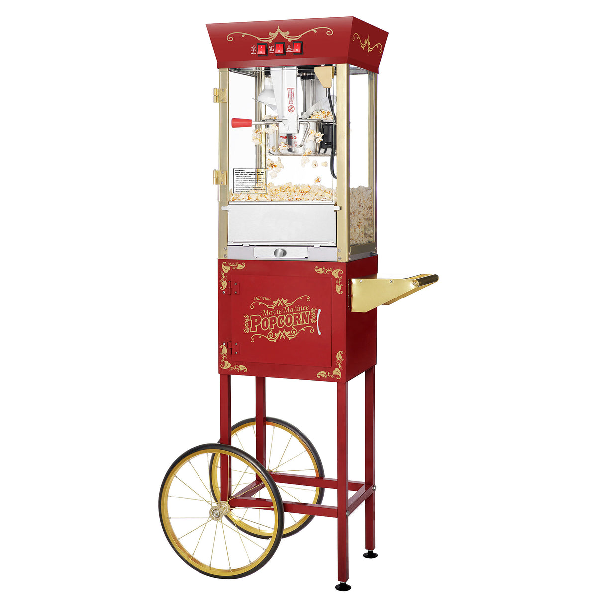 Matinee Popcorn Machine with Cart and 8 Ounce Kettle - Red Parts