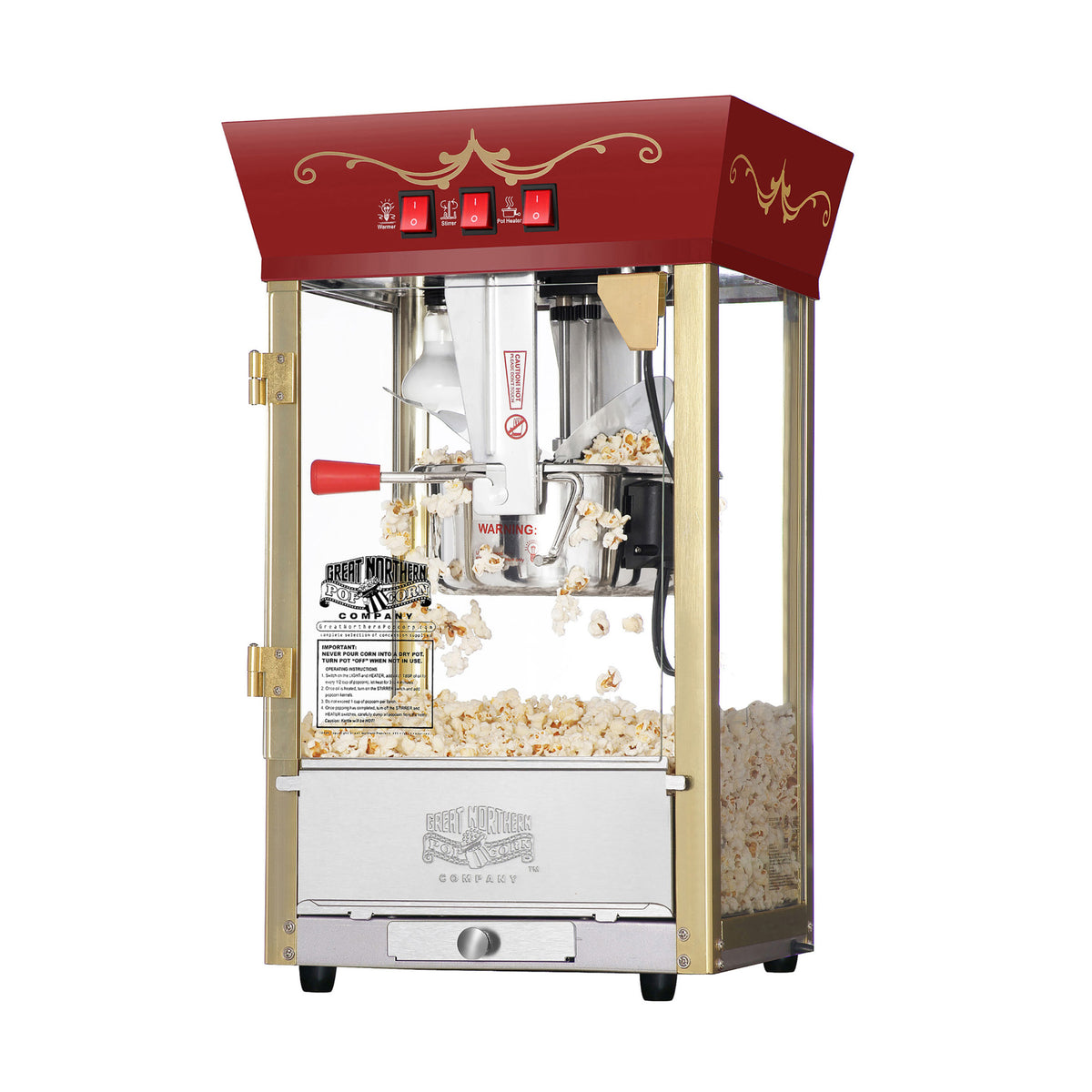 Matinee Countertop Popcorn Machine with 8 Ounce Kettle - Red Parts