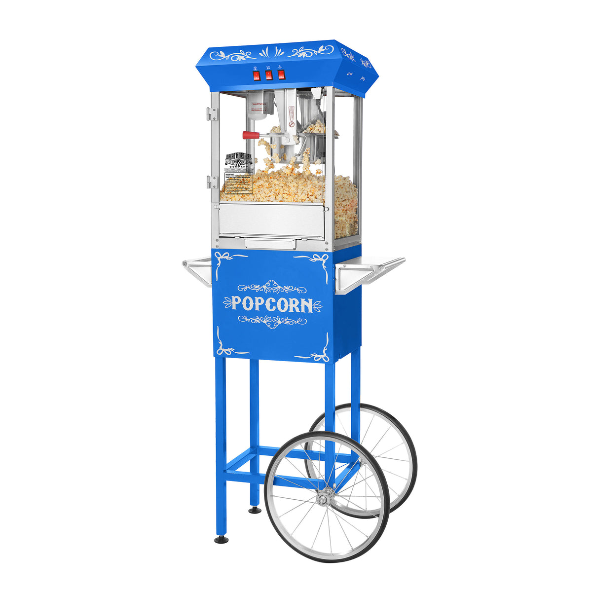 Foundation Popcorn Machine with Cart and 8 Ounce Kettle - Blue Parts
