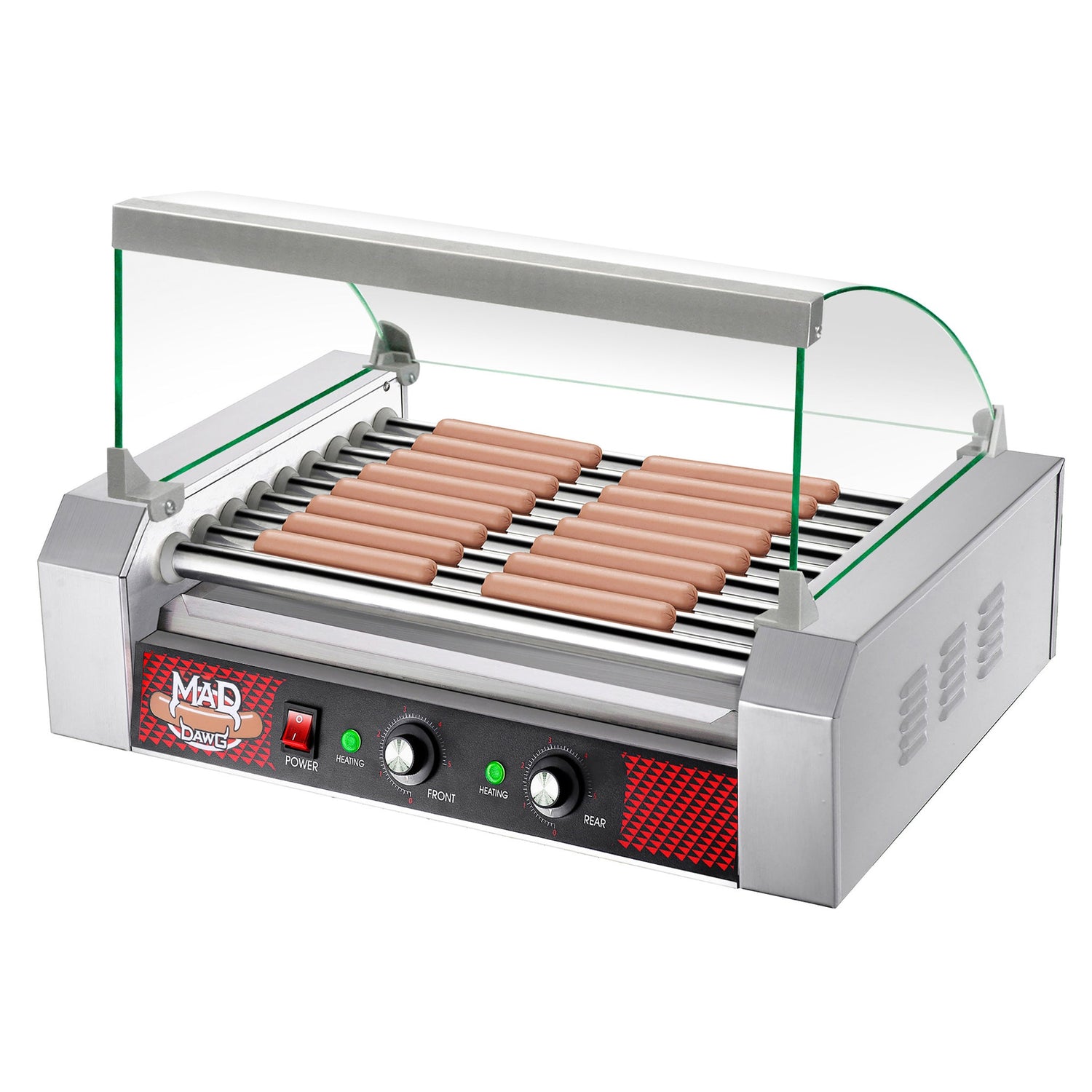 24 Hot Dog 9 Roll Hot Dog Machine with Tempered Glass Cover Parts