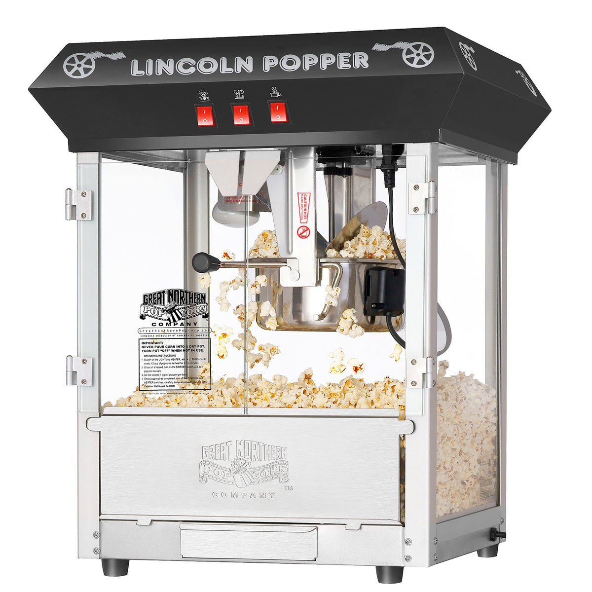 Lincoln Countertop Popcorn Machine with 8 Ounce Kettle - Black Parts