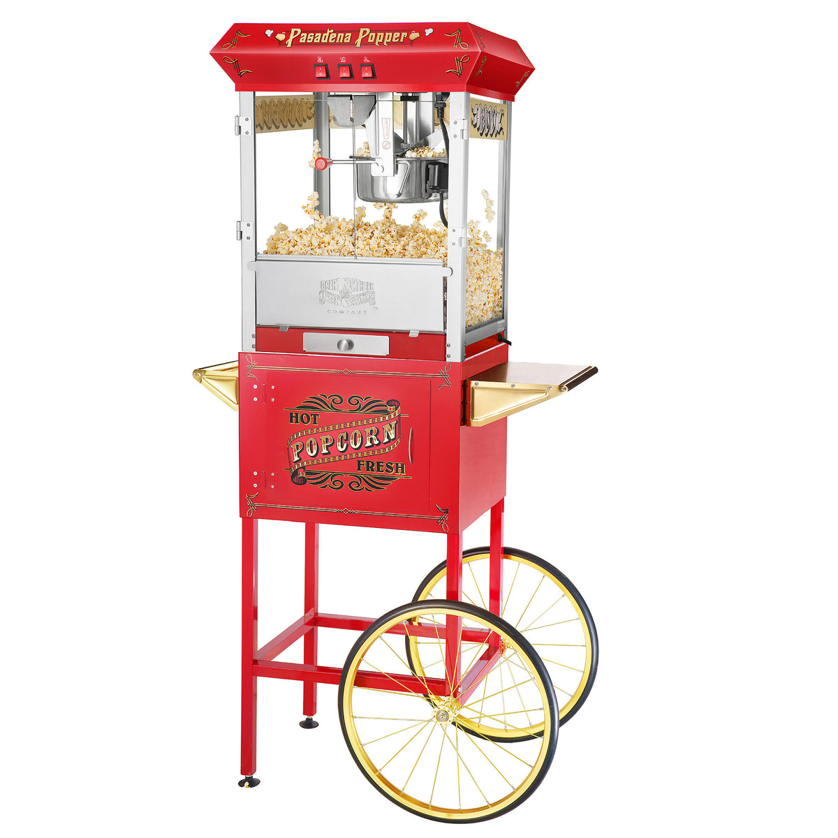 Pasadena Popcorn Machine with Cart and 8 Ounce Kettle - Black Parts