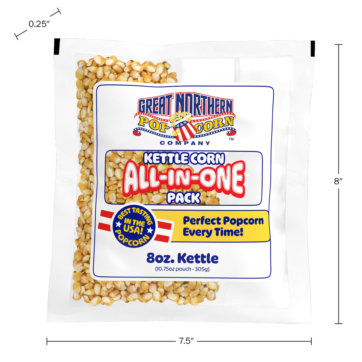 Great Northern Kettle Corn 8oz Size, 5 Kernel Pack Case